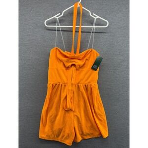 Wild Fable Orange Terry Cloth Halter‎ Neck Romper Shorts